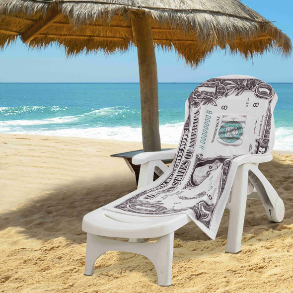 Dollar Bill Beach Towel; 30" x 60"