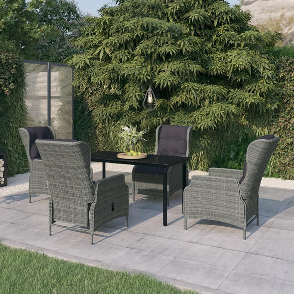 vidaXL 5 Piece Patio Dining Set Light Gray