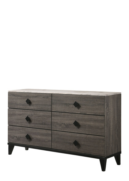 ACME Avantika Dresser, Faux Marble & Rustic Gray Oak 27675