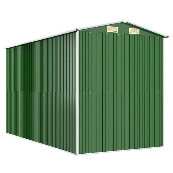 vidaXL Garden Shed Green 75.6"x140.6"x87.8" Galvanized Steel