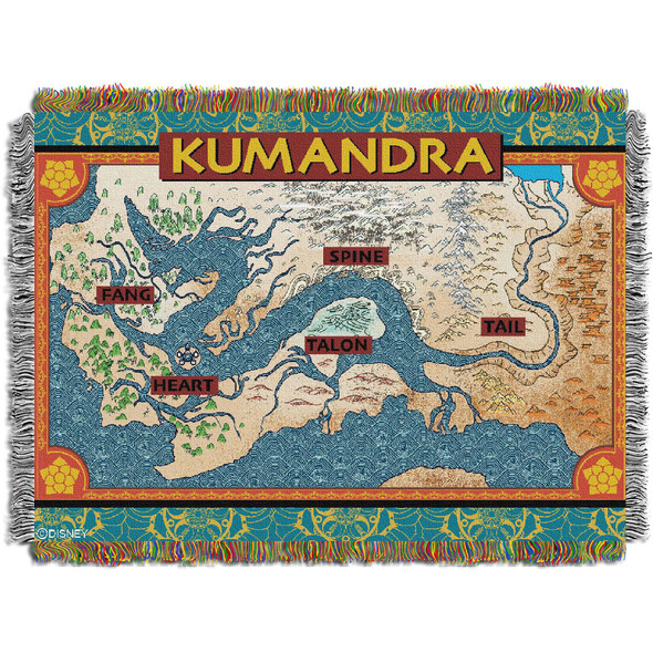 Raya & The Last Dragon; Raya Map Woven Tapestry Throw Blanket; 48" x 60"