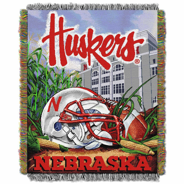 Nebraska OFFICIAL Collegiate "Home Field Advantage" Woven Tapestry Throw