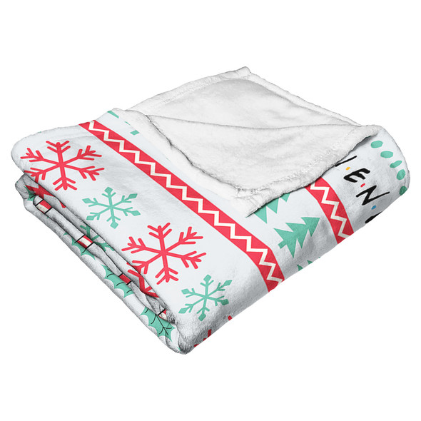 WB / Friends, Candy Cane Coffee, Silk Touch Throw Blanket, 50"x60"