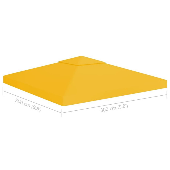 vidaXL 2-Tier Gazebo Top Cover 1 oz/ft 9.8'x9.8' Yellow