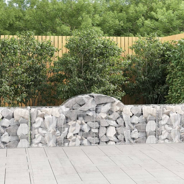 vidaXL Arched Gabion Baskets 3 pcs 78.7"x11.8"x23.6"/31.5" Galvanized Iron