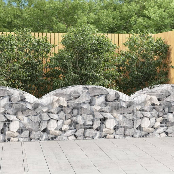 vidaXL Arched Gabion Basket 59.1"x19.7"x23.6"/31.5" Galvanized Iron