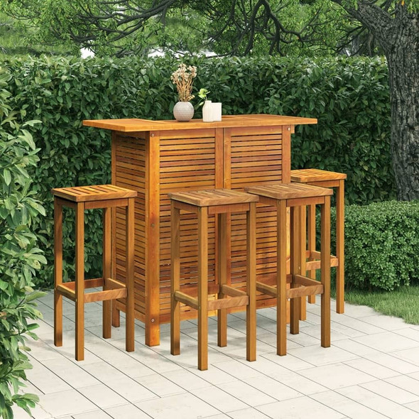 vidaXL 5 Piece Patio Bar Set Solid Wood Acacia A949-3115997