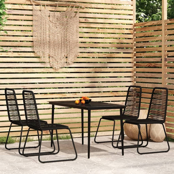 vidaXL 5 Piece Patio Dining Set Black A949-3099097