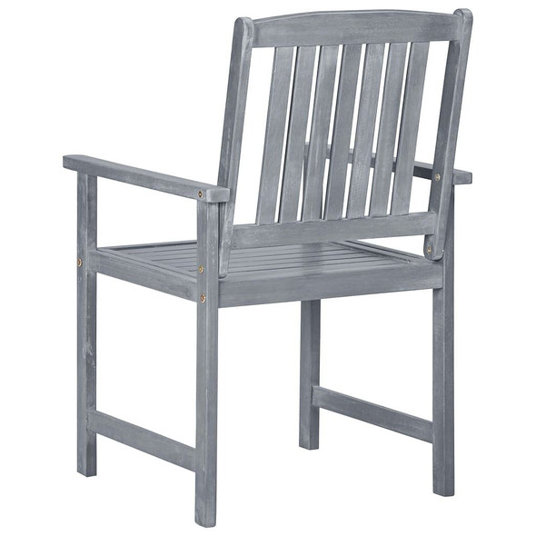 vidaXL Patio Chairs with Cushions 2 pcs Gray Solid Acacia Wood A949-3061251