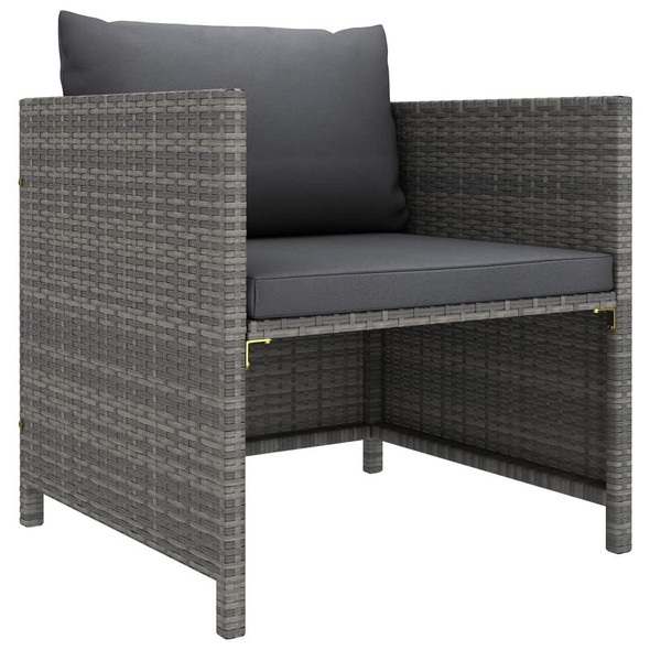 vidaXL 8 Piece Patio Lounge Set with Cushions Poly Rattan Gray A949-3059770