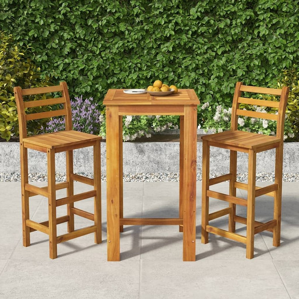 vidaXL 3 Piece Patio Bar Set Solid Wood Acacia A949-3154390