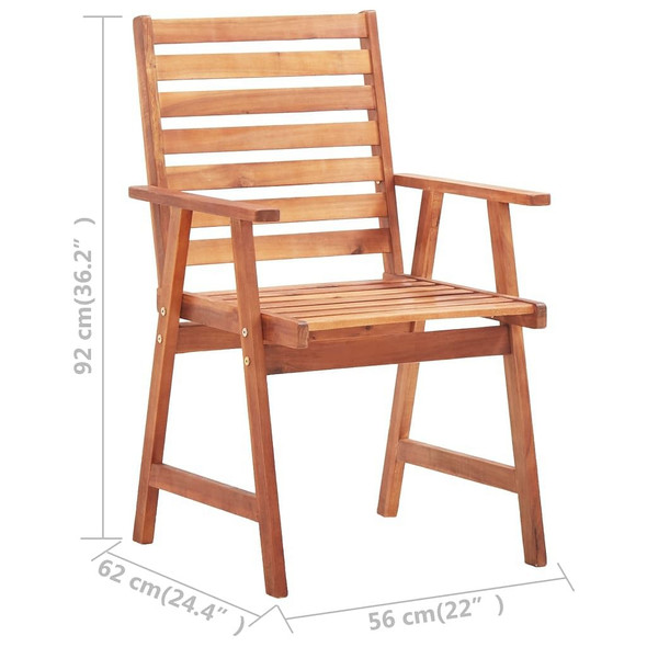 vidaXL Patio Dining Chairs 4 pcs with Cushions Solid Acacia Wood A949-3078321