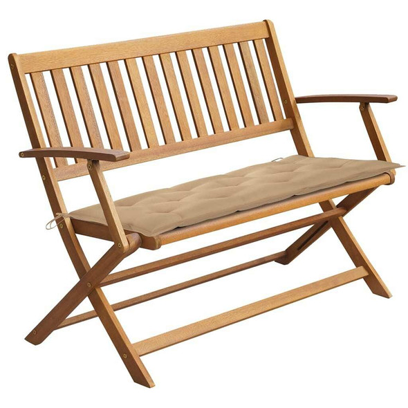 vidaXL Patio Bench with Cushion 47.2'' Solid Acacia Wood A949-3064257