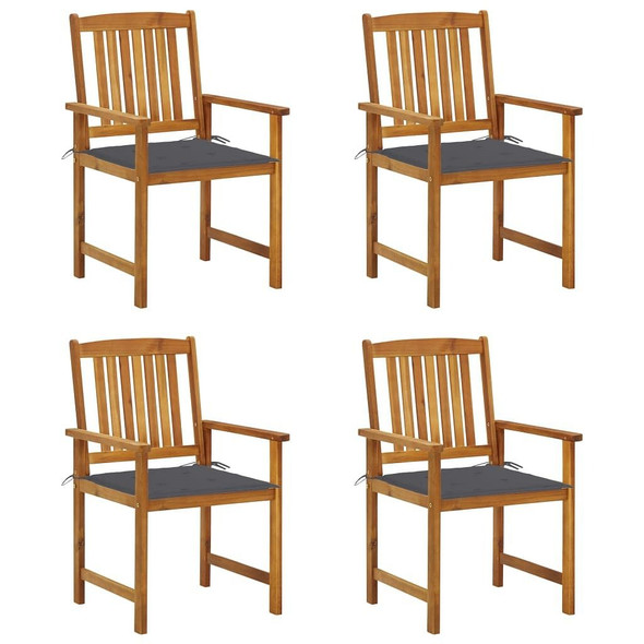 vidaXL Patio Chairs with Cushions 4 pcs Solid Acacia Wood A949-3061168