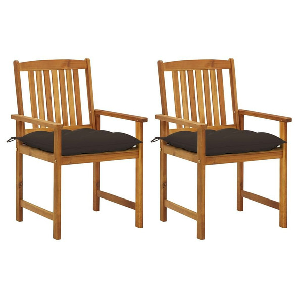 vidaXL Patio Chairs with Cushions 2 pcs Solid Acacia Wood A949-3061213