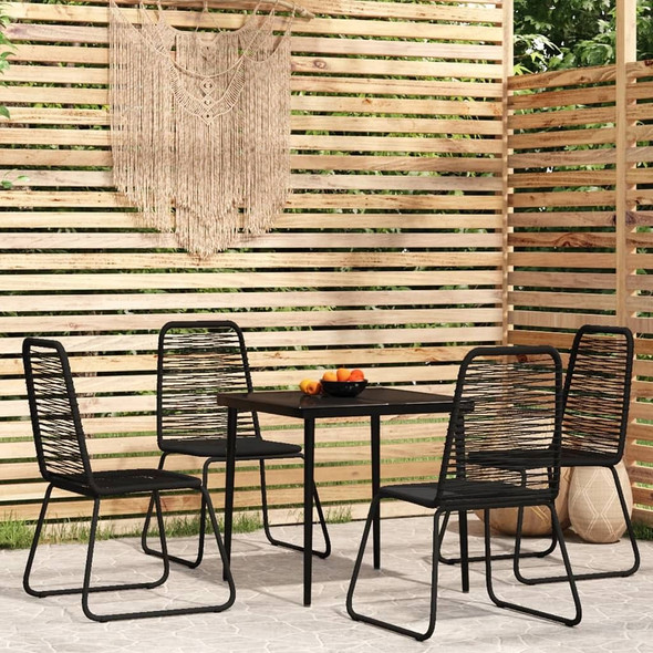 vidaXL 5 Piece Patio Dining Set Black A949-3099096