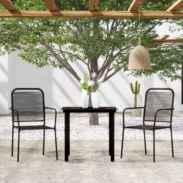 vidaXL 3 Piece Patio Dining Set Black A949-3099137