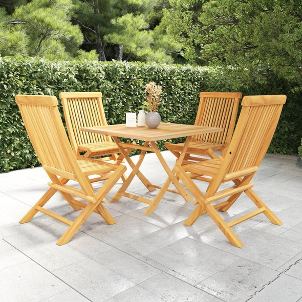 vidaXL 5 Piece Patio Dining Set Solid Teak Wood A949-3059583