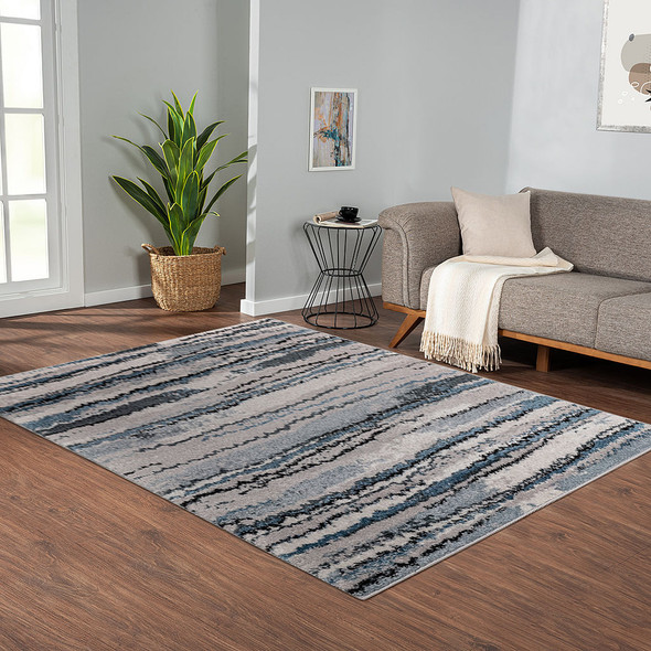 Watercolor Abstract Stripe Woven Area Rug S250-D0100H7SM42