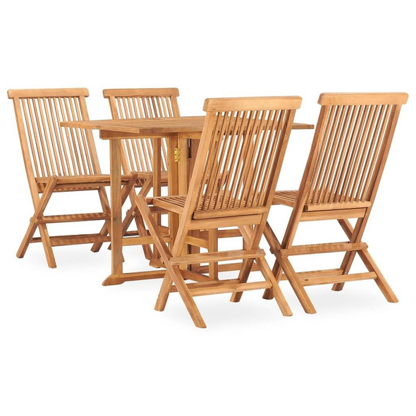 vidaXL 5 Piece Folding Patio Dining Set Solid Teak Wood A949-3059981