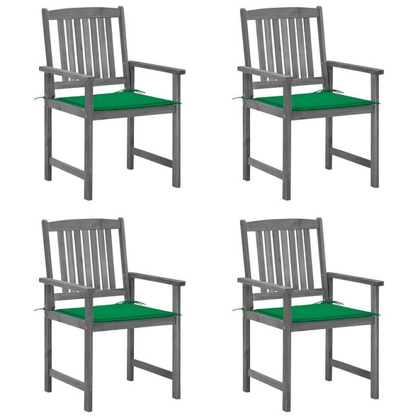 vidaXL Patio Chairs with Cushions 4 pcs Gray Solid Acacia Wood A949-3061232