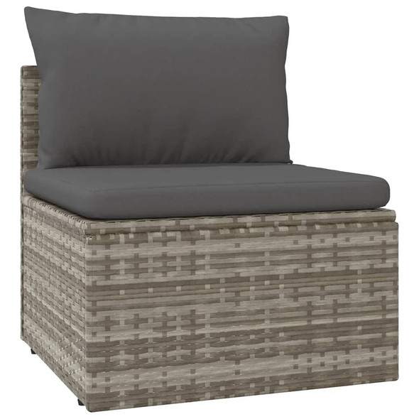 vidaXL 5 Piece Patio Lounge Set with Cushions Gray Poly Rattan A949-3157312