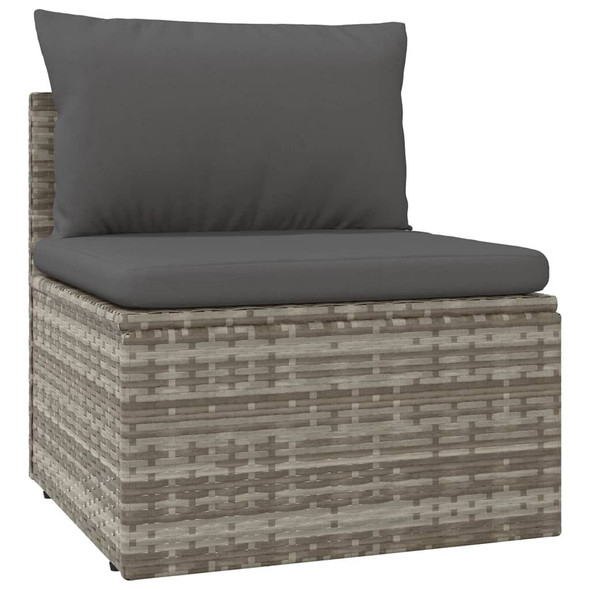 vidaXL 13 Piece Patio Lounge Set with Cushions Gray Poly Rattan A949-3157357