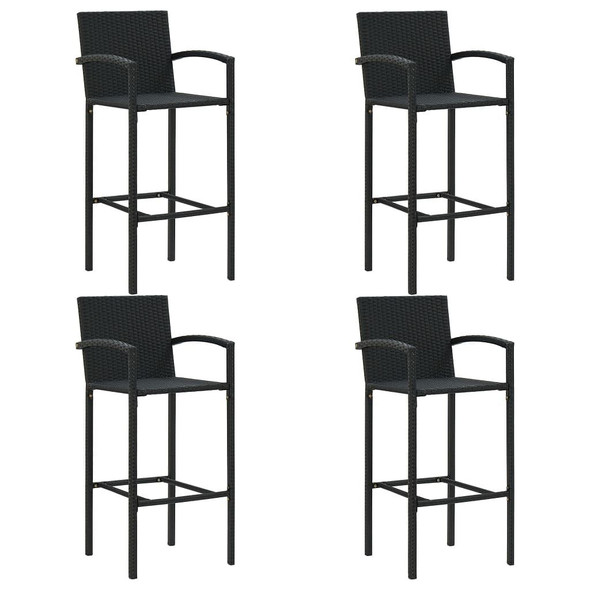 vidaXL 5 Piece Patio Bar Set Poly Rattan Black A949-3064840