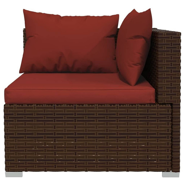 vidaXL 12 Piece Patio Lounge Set with Cushions Brown Poly Rattan A949-3102083