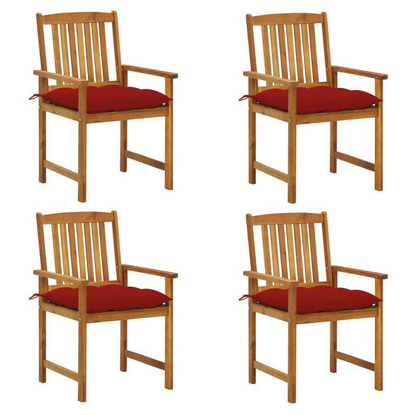 vidaXL Patio Chairs with Cushions 4 pcs Solid Acacia Wood A949-3061210