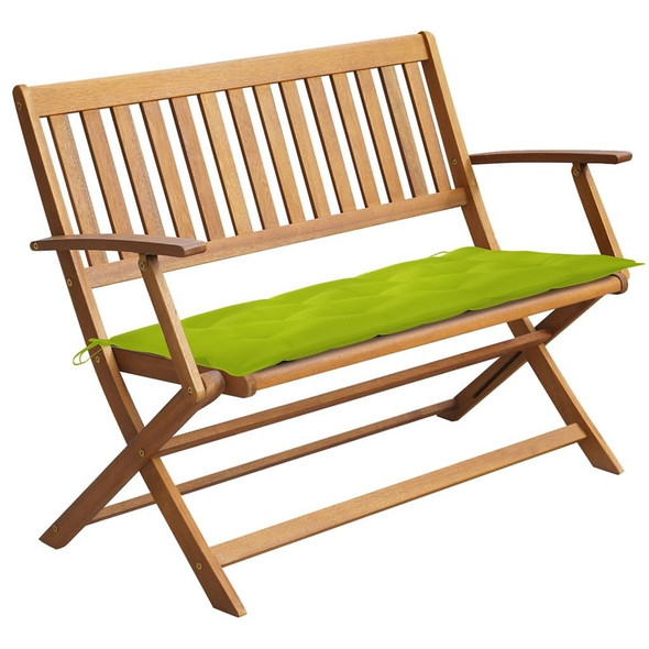 vidaXL Patio Bench with Cushion 47.2'' Solid Acacia Wood A949-3064265