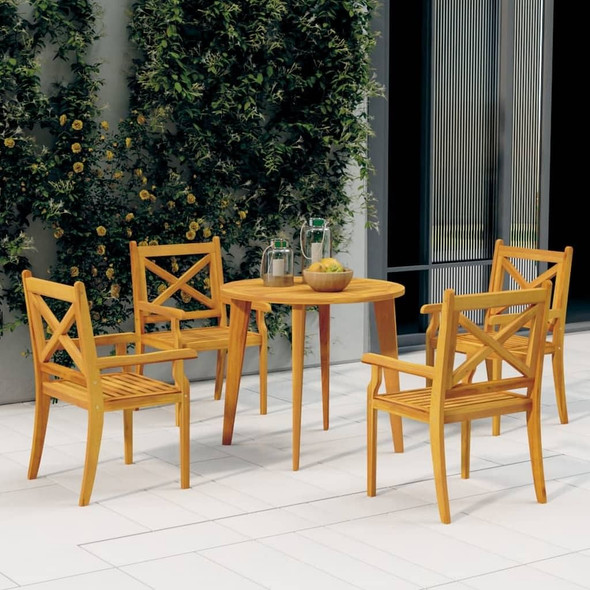 vidaXL 5 Piece Patio Dining Set Solid Wood Acacia A949-3057998