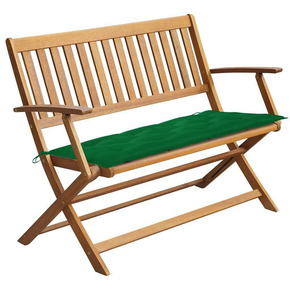 vidaXL Patio Bench with Cushion 47.2" Solid Acacia Wood A949-3064259