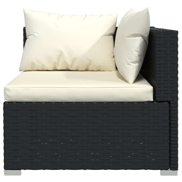 vidaXL 8 Piece Patio Lounge Set with Cushions Poly Rattan Black A949-3101839