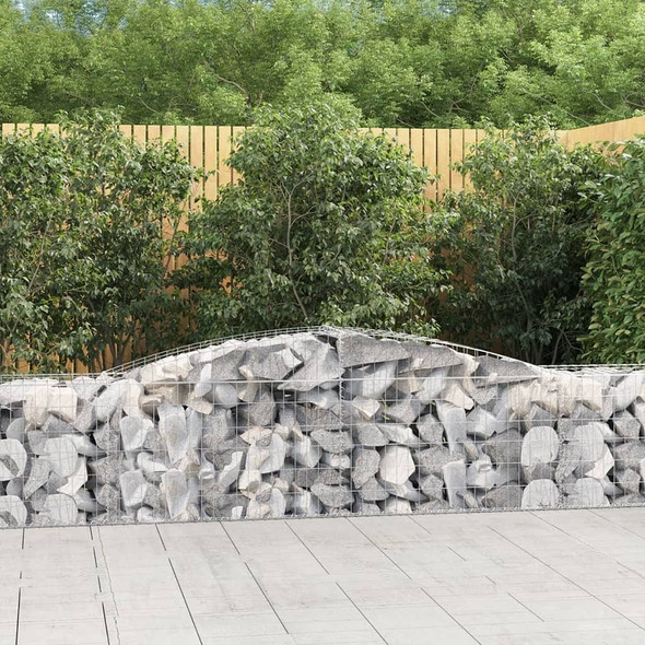 vidaXL Arched Gabion Baskets 2 pcs 157.5"x19.7"x23.6"/31.5" Galvanized Iron A949-3146970