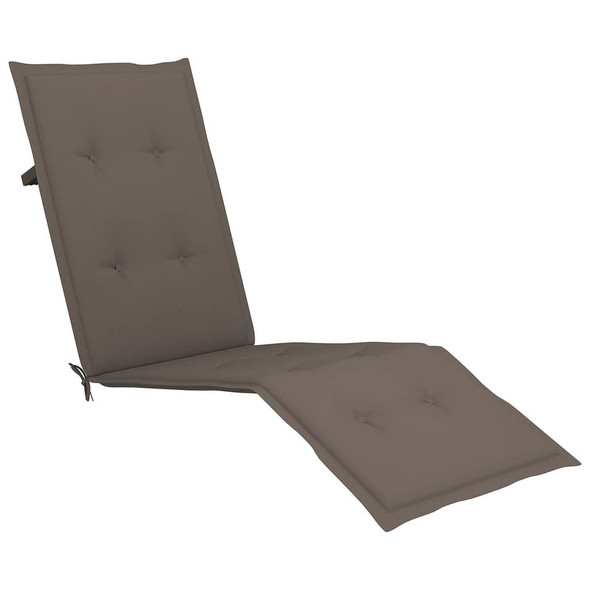 vidaXL Patio Deck Chair with Footrest and Cushion Solid Acacia Wood A949-3064037