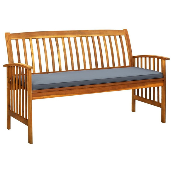 vidaXL Patio Bench with Cushion 57.9" Solid Acacia Wood A949-312135