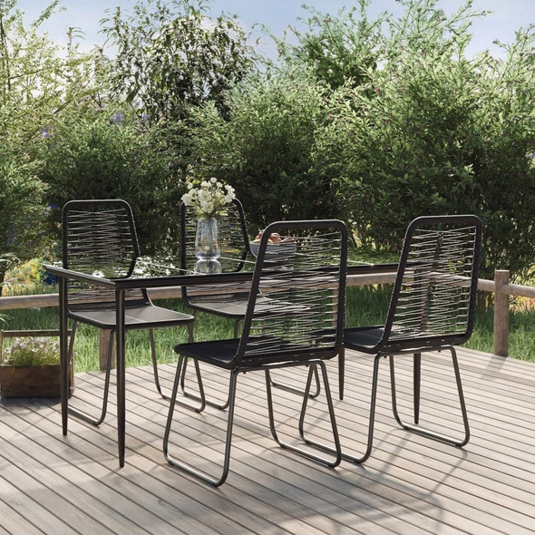 vidaXL 5 Piece Patio Dining Set Black A949-3156508