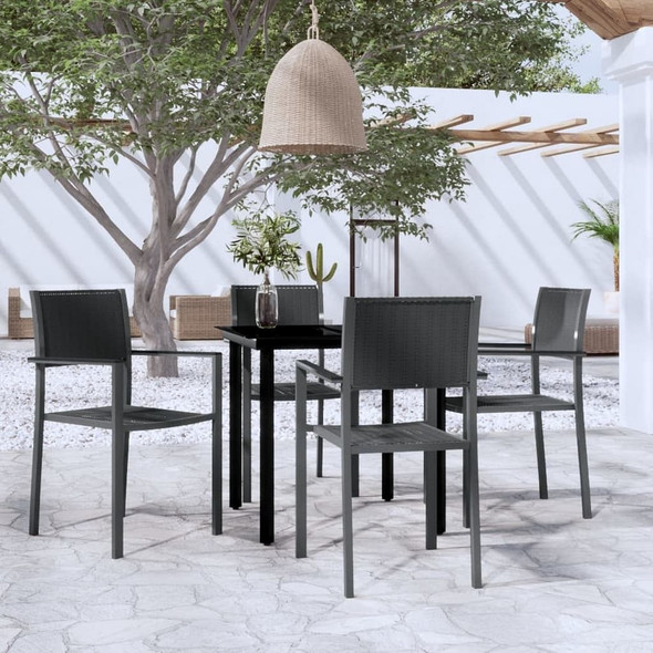 vidaXL 5 Piece Patio Dining Set Black A949-3099264