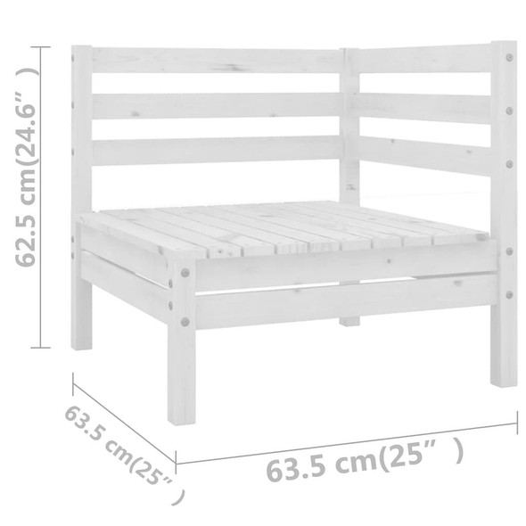 vidaXL 6 Piece Patio Lounge Set White Solid Pinewood A949-3083395