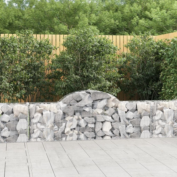 vidaXL Arched Gabion Baskets 2 pcs 78.7"x11.8"x23.6"/31.5" Galvanized Iron A949-3146068