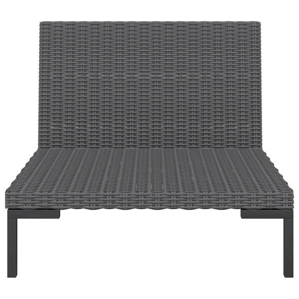 vidaXL 7 Piece Patio Lounge Set with Cushions Poly Rattan Dark Gray A949-3099832