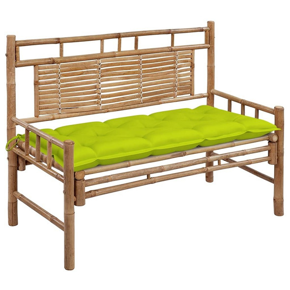 vidaXL Patio Bench with Cushion 47.2'' Bamboo A949-3063902