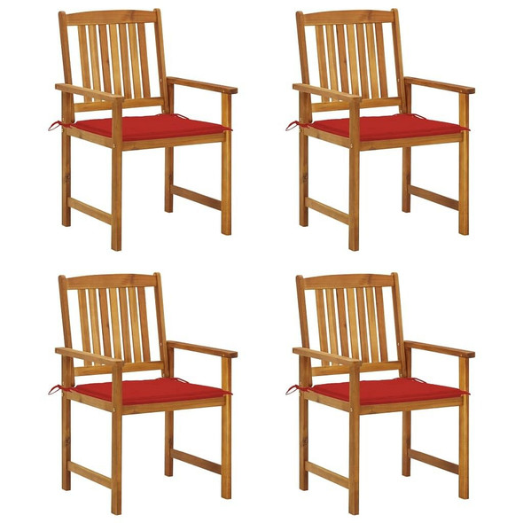 vidaXL Patio Chairs with Cushions 4 pcs Solid Acacia Wood A949-3061180