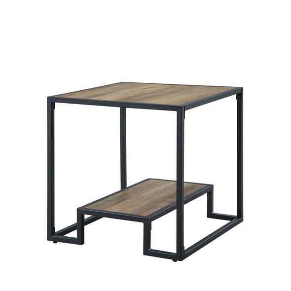 ACME Idella End Table in Rustic Oak & Black Finish LV00886