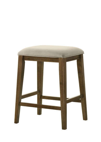 Sasha 17" Walnut Counter Height Stool with Upholstered Seat