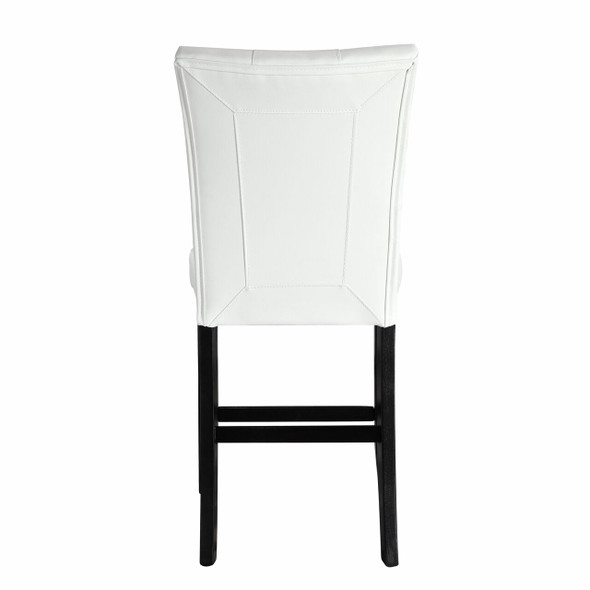 ACME Hussein COUNTER HEIGHT CHAIR White PU & Black Finish DN01445