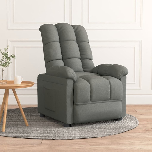 vidaXL Recliner Dark Gray Fabric