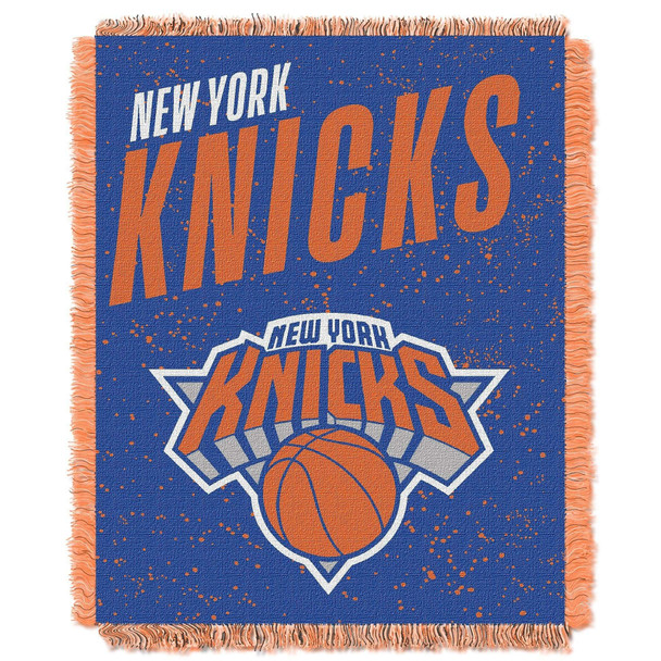 Knicks OFFICIAL NBA "Headliner" Woven Jacquard Throw Blanket