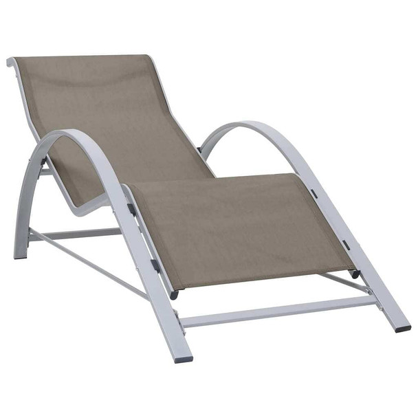 vidaXL Sunlounger Textilene and Aluminum Taupe